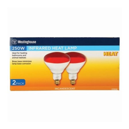 Westinghouse 2PK 250W R40 RED Lamp 395848